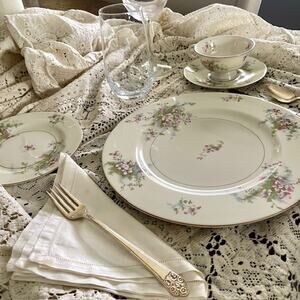 Apple Blossom China Set 4 Vintage Haviland Spring Table Cottage